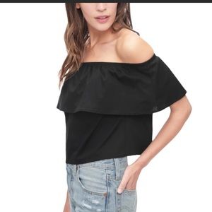 Black off the shoulder top from Splendid